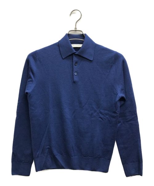 Cruciani（クルチアーニ）CRUCIANI (クルチアーニ) ニットポロシャツ ブルー サイズ:44の古着・服飾アイテム