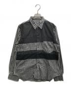 BLACK COMME des GARCONSブラック コムデギャルソン）の古着「パッチワークチェックシャツ」｜ブラック×グレー