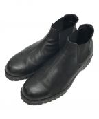 PADRONEパドローネ）の古着「Water Proof Leather Side Gore Boots/ウォータープルーフレザーサイドゴアブーツ」｜ブラック