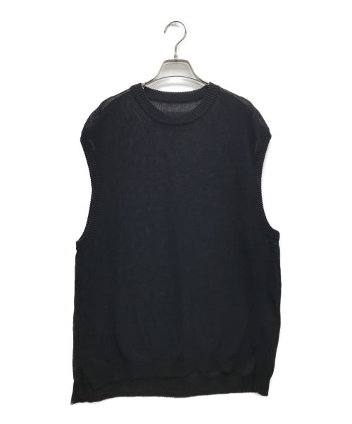 UNFIL（アンフィル）UNFIL (アンフィル) オーガニックコットン コイルドヤーン ニット ベスト ブラック サイズ:5の古着・服飾アイテム