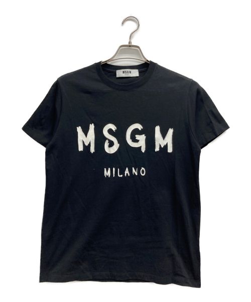 MSGM（エムエスジーエム）MSGM (エムエスジーエム) BRUSH LOGO T-SHIRTS ブラック サイズ:Lの古着・服飾アイテム
