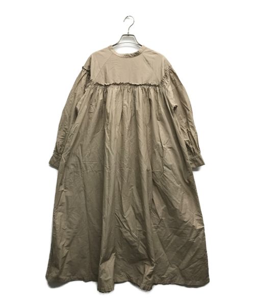 nest Robe（ネストローブ）nest Robe (ネストローブ) シルクコットンフリルヨークドレス ベージュ サイズ:Fの古着・服飾アイテム