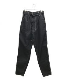 doublet（ダブレット）の古着「HEAVY TWILL HIGH WAIST WIDE TAPERED TROUSERS」｜ブラック