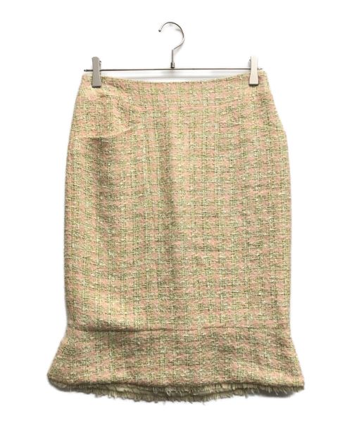 CHANEL（シャネル）CHANEL (シャネル) ツイードスカート ベージュ サイズ:38の古着・服飾アイテム