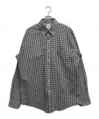 SOUTHWICKサウスウィック）の古着「ポプリン ギンガムチェック ボタンダウンシャツ」｜ホワイト×ブラック