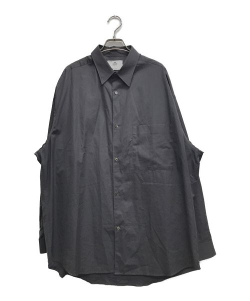 Graphpaper（グラフペーパー）Graphpaper (グラフペーパー) THOMAS MASON (トーマスメイソン) Oversized Regular Collar Shirt グレー サイズ:Freeの古着・服飾アイテム