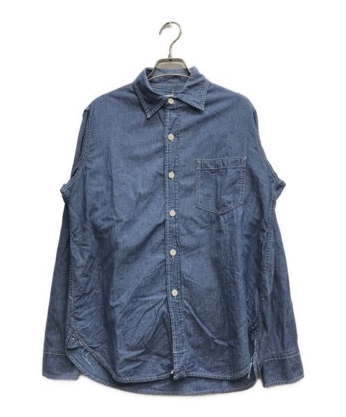 POST O'ALLS（ポストオーバーオールズ）POST O'ALLS (ポストオーバーオールズ) シャンブレーシャツ ブルー サイズ:Sの古着・服飾アイテム
