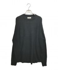 UNFIL (アンフィル) raw silk plain-jersey long sleeve Tee/ロウシルクプレーンジャージーロングスリーブT ブラック サイズ:4
