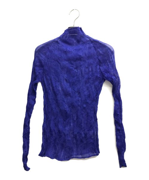 ISSEY MIYAKE（イッセイミヤケ）ISSEY MIYAKE (イッセイミヤケ) ハイネックハモンプリーツカットソー ブルー サイズ:2の古着・服飾アイテム