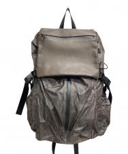 ear PAPILLONNER (イアパピヨネ) BURLAP OUTFITTER (バーラップアウトフィッター) ペイズリー柄レザーフラップリュック ブラウン