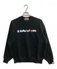 A BATHING APE (アベイシングエイプ) プリントスウェット ブラック サイズ:S