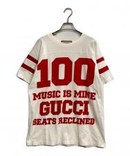 GUCCI (グッチ) 100周年 MUSIC IS MINE ロゴ Tシャツ ホワイト サイズ:XXS