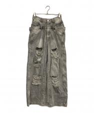 THE TOE (ザ・トゥー) LEXINGTON DOUBLE BELT DENIM PANTS グレー サイズ:M