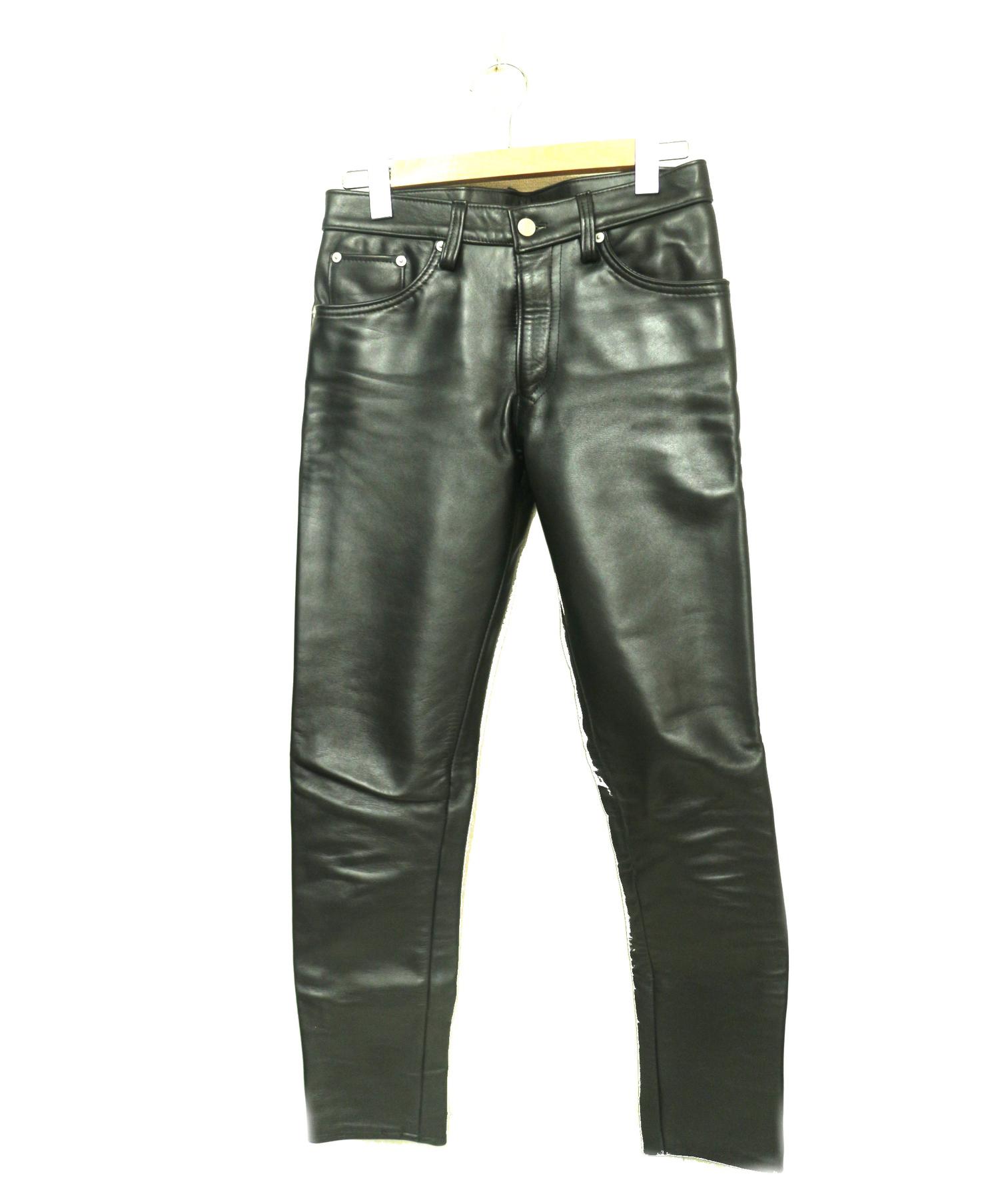 中古 古着通販 666 ロクロクロク レザーパンツ サイズ 71cm W28 ステアハイド 英国製 ブランド 古着通販 トレファク公式 Trefac Fashion