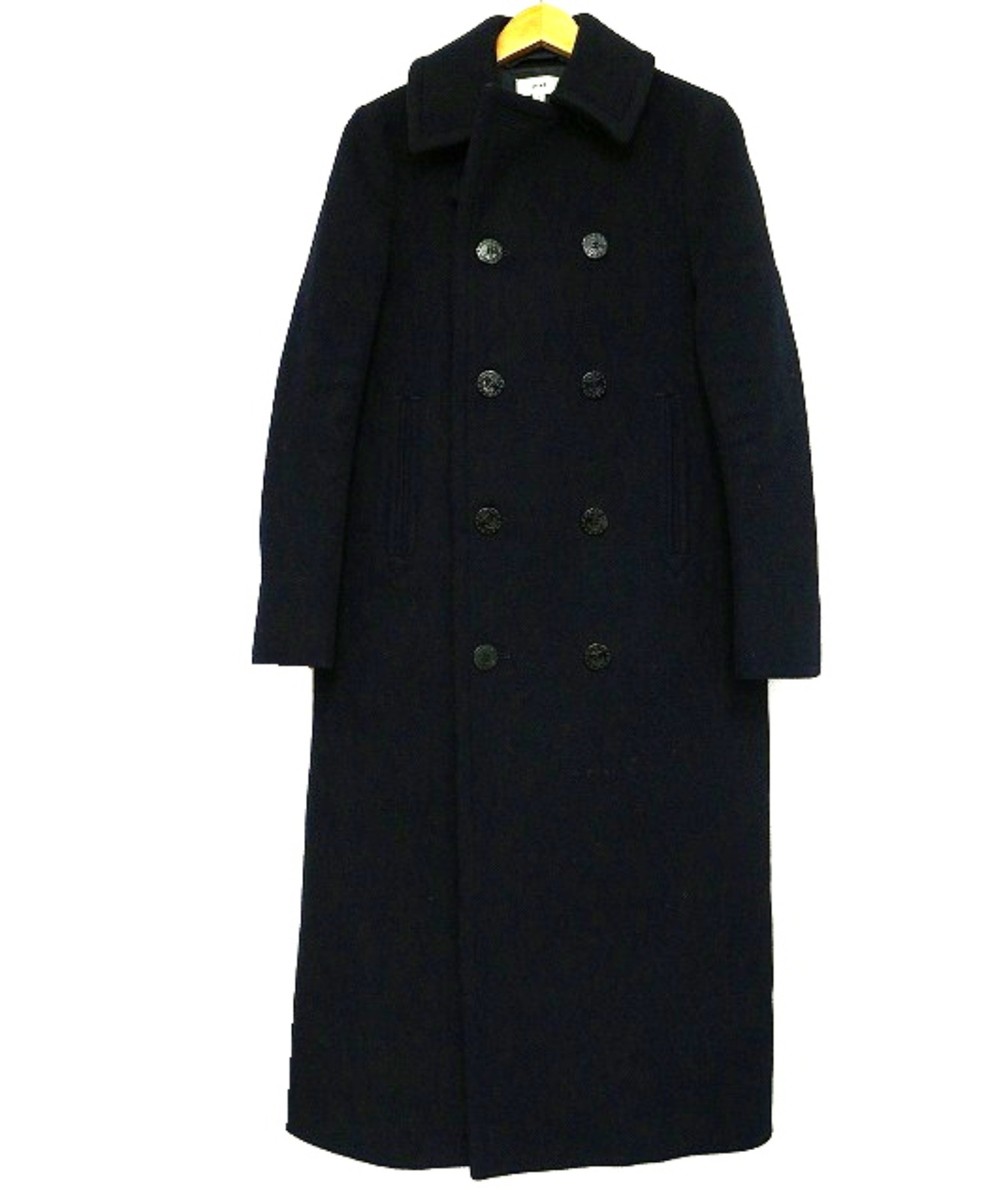 中古 古着通販 Hyke ハイク ウールロングpコート ネイビー サイズ 2 羊毛90 ナイロン10 日本製 13スター10ボタン ブランド 古着通販 トレファク公式 Trefac Fashion