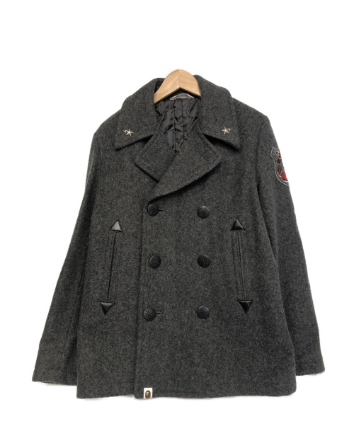 中古 古着通販 A Bathing Ape アベイシングエイプ ワッペンpコート グレー サイズ S ブランド 古着通販 トレファク公式 Trefac Fashion