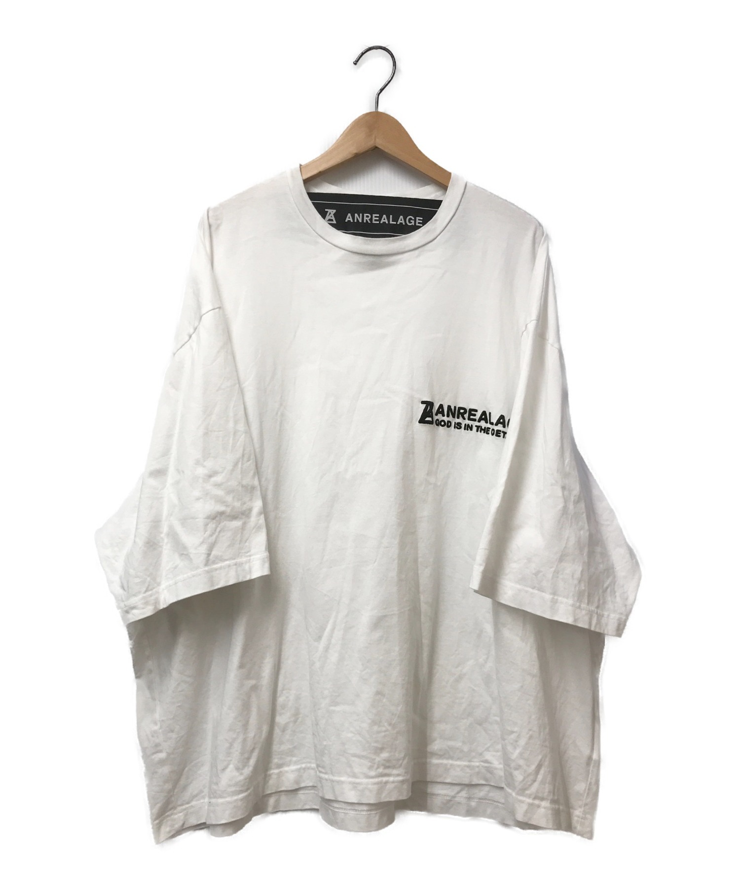 ANREALAGE (アンリアレイジ) オーバーサイズワンポイントTシャツ ホワイト サイズ:M 20SS ZOOM ONE POINT TEE  SHIRTS