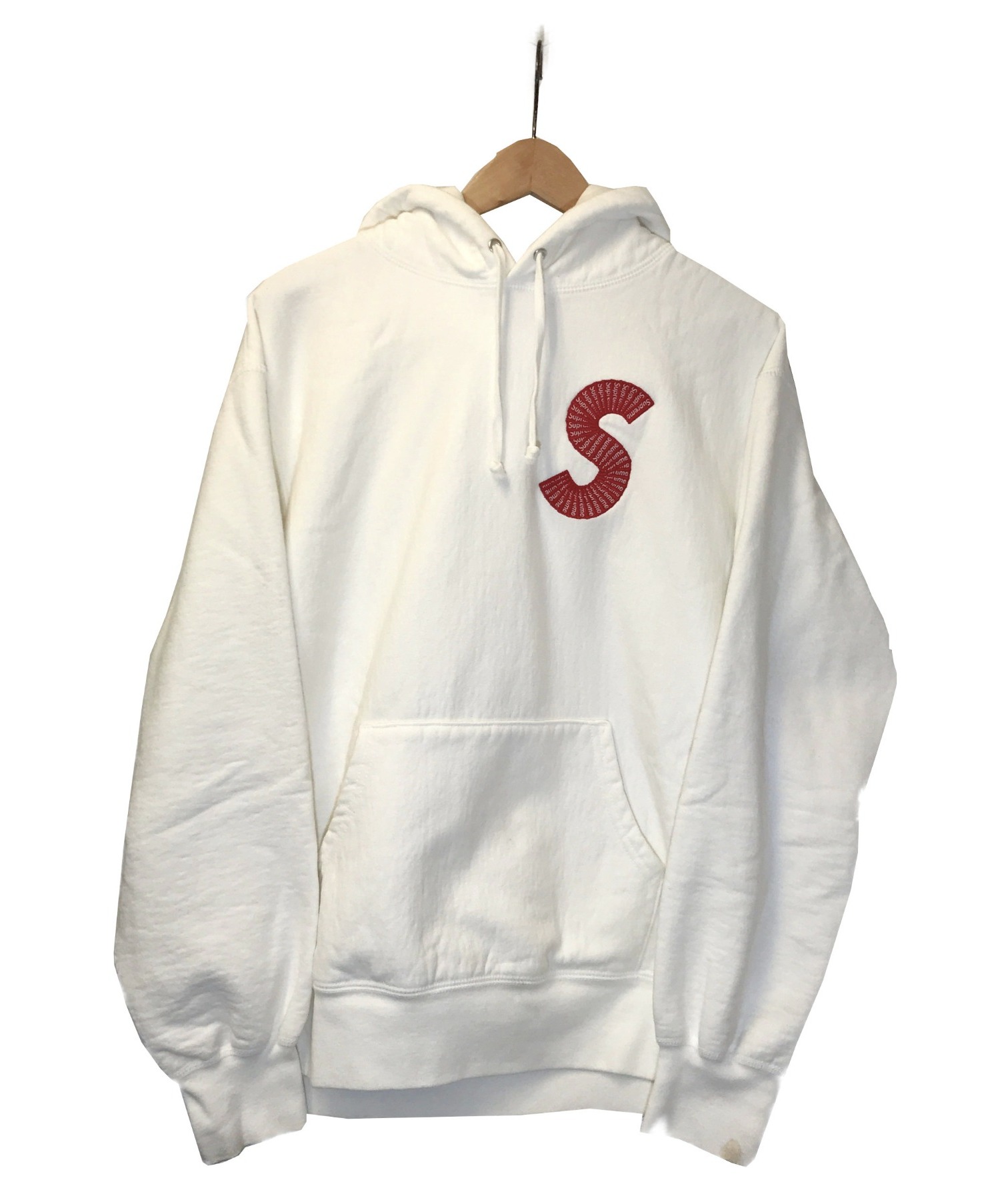 Supreme (シュプリーム) Sロゴプルオーバーパーカー ホワイト サイズ:S 20FW S Logo Hooded Sweatshirt