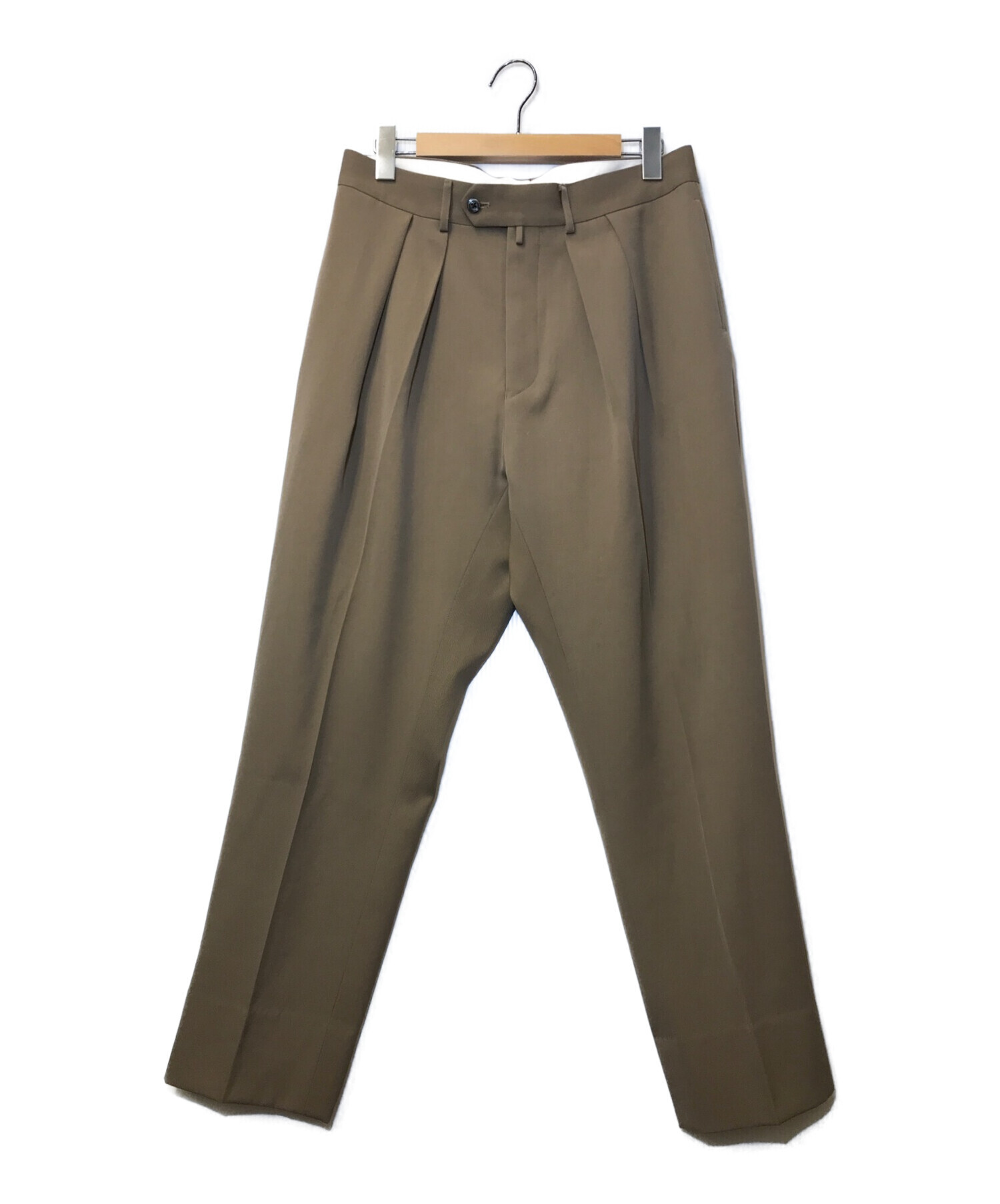 中古 古着通販 Neat ニート ウールギャバジン2タックワイドパンツ ブラウン サイズ 48 ブランド 古着通販 トレファク公式 Trefac Fashion