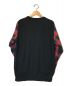 UNDERCOVERISM (アンダーカバーイズム) チェックシャツドッキングクルーネックニット ブラック×レッド サイズ:2：6800円