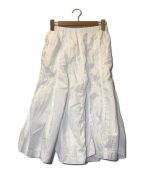 tricot COMME des GARCONS（トリココムデギャルソン）の古着「同色切り替えギャザーフレアスカート」｜ホワイト