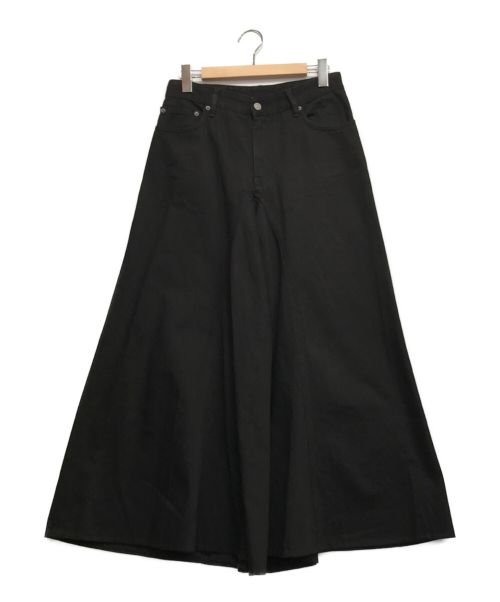 MM6（エムエムシックス）MM6 (エムエムシックス) フレアワイドパンツ ブラック サイズ:40の古着・服飾アイテム