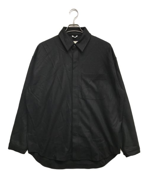 PUBLIC TOKYO（パブリックトウキョウ）PUBLIC TOKYO (パブリックトウキョウ) シルキーウールジャージシャツ ブラック サイズ:1の古着・服飾アイテム