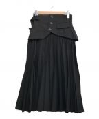 UNITED TOKYOユナイテッドトーキョー）の古着「麻調コルセットプリーツスカート」｜ブラック