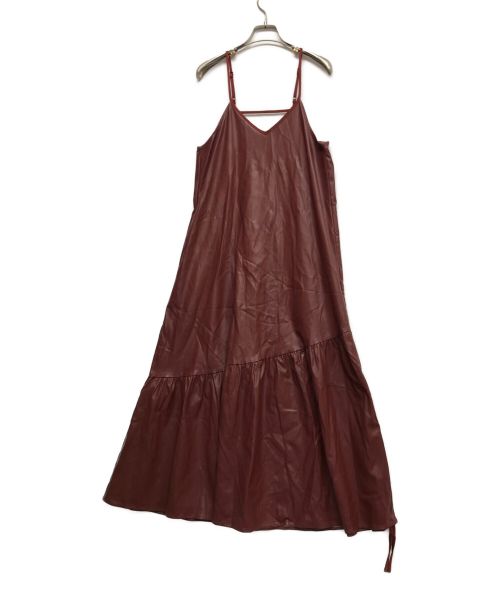 WOM（ワム）WOM (ワム) エコレザーキャミソールワンピース レッド サイズ:FREEの古着・服飾アイテム