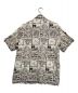 HUF (ハフ) 総柄レーヨンオープンカラーシャツ ホワイト×ブラウン サイズ:L：8000円
