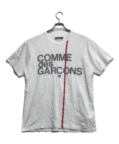 CDG（シーディージー）CDG (シーディージー コムデギャルソン) プリントTシャツ ホワイト サイズ:XLの古着・服飾アイテム