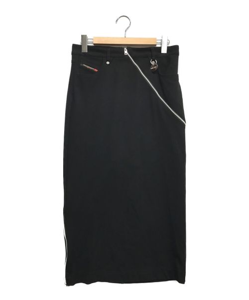 DIESEL（ディーゼル）DIESEL (ディーゼル) ジップデザインタイトスカート ブラック サイズ:Lの古着・服飾アイテム