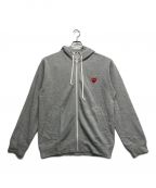 PLAY COMME des GARCONSプレイ コムデギャルソン）の古着「Chest Red Love Back hooded Pocket」｜グレー
