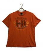 HARLEY-DAVIDSONハーレーダビッドソン）の古着「プリントTシャツ」｜オレンジ