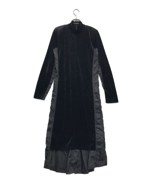 TOGA PULLA（トーガ プルラ）TOGA PULLA (トーガ プルラ) ベロア切替ワンピース ブラック サイズ:40の古着・服飾アイテム