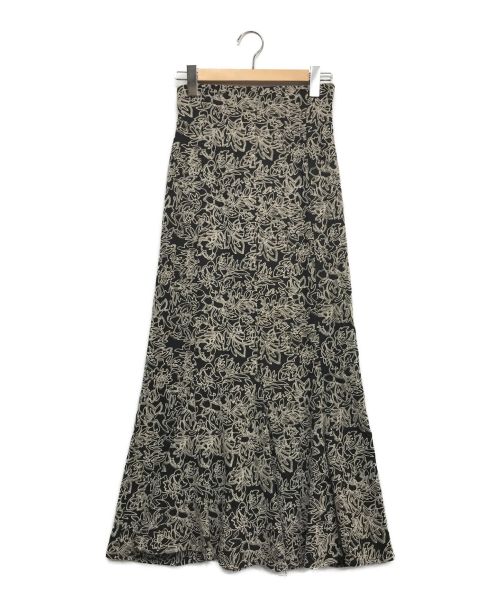 COCODEAL（ココディール）COCODEAL (ココディール) ラインフラワー配色刺繍ハイウエストマーメイドスカート ブラック サイズ:2の古着・服飾アイテム