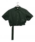 6(ROKU) BEAUTY&YOUTHロク ビューティーアンドユース）の古着「コットンベルトショートスリーブシャツ」｜グリーン