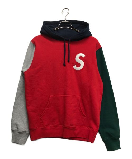 SUPREME（シュプリーム）Supreme (シュプリーム) S Logo Colorblocked Hooded Sweat Shirt マルチカラー サイズ:Mの古着・服飾アイテム
