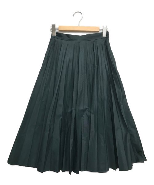 MARGARET HOWELL（マーガレットハウエル）MARGARET HOWELL (マーガレットハウエル) サテンプリーツロングスカート グリーン サイズ:1の古着・服飾アイテム