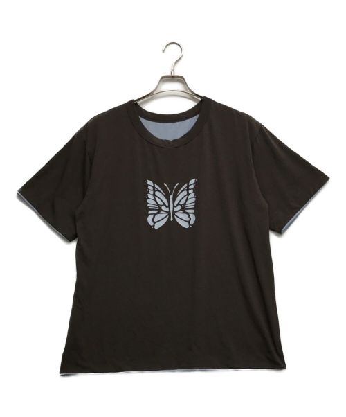 Needles（ニードルズ）Needles (ニードルズ) センターロゴTシャツ ブラウン サイズ:Sの古着・服飾アイテム