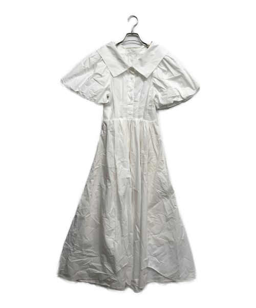 Snidel（スナイデル）Snidel (スナイデル) ボリュームスリーブシャツワンピース ホワイト サイズ:1の古着・服飾アイテム