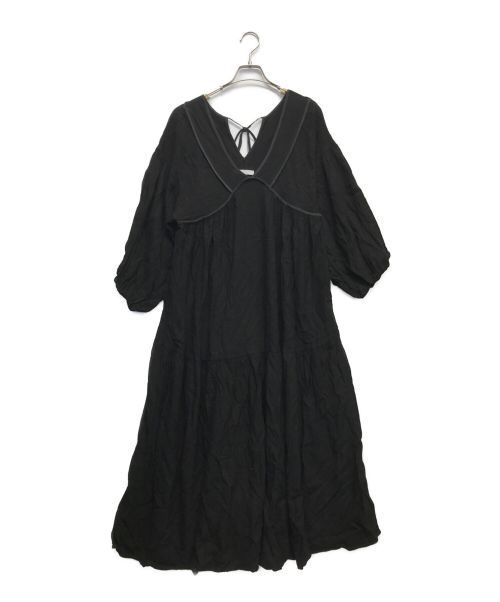 ETRE TOKYO（エトレトウキョウ）ETRE TOKYO (エトレトウキョウ) リネンボリュームマキシドレス ブラック サイズ:Fの古着・服飾アイテム