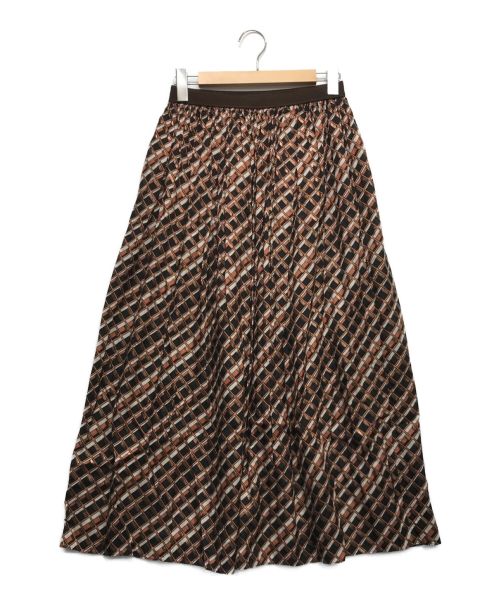 KOLOR（カラー）KOLOR (カラー) 総柄スカート ブラウン サイズ:2の古着・服飾アイテム