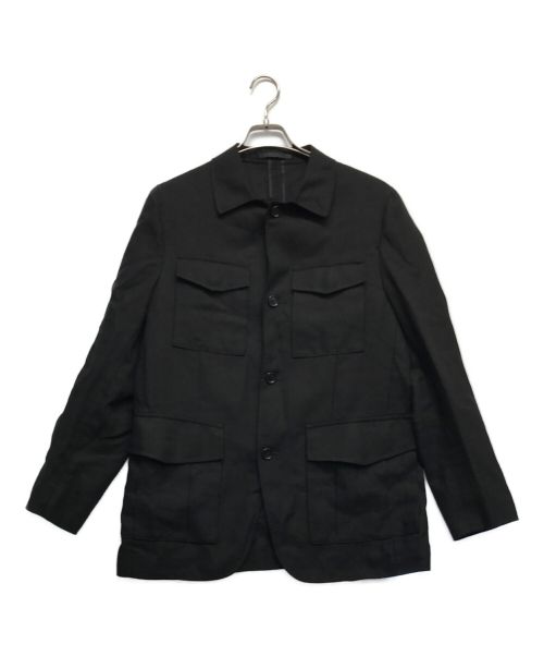 CARUSO（カルーゾ）CARUSO (カルーゾ) ウールリネンジャケット ブラック サイズ:48の古着・服飾アイテム
