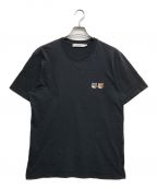 maison kitsuneメゾンキツネ）の古着「ダブルフォックスヘッド パッチ クラシック Tシャツ」｜ブラック