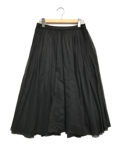 FOXEY（フォクシー）FOXEY (フォクシー) コットンシルクシアーサーキュラ-スカート ブラック サイズ:40の古着・服飾アイテム