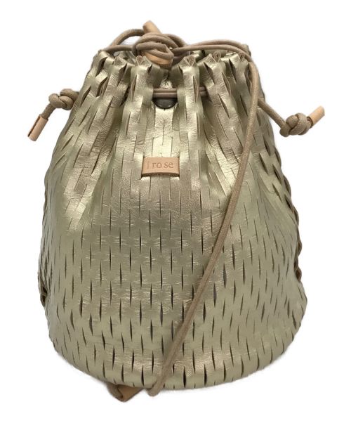 irose（イロセ）irose (イロセ) net bucket mini bag ゴールドの古着・服飾アイテム
