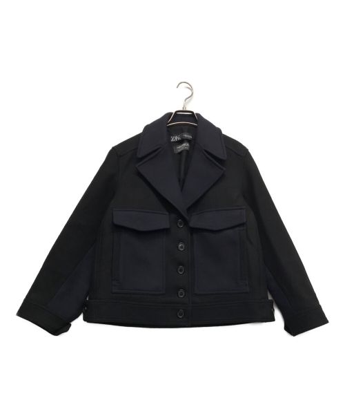 ZARA（ザラ）ZARA (ザラ) 配色ウールジャケット ネイビー サイズ:XSの古着・服飾アイテム