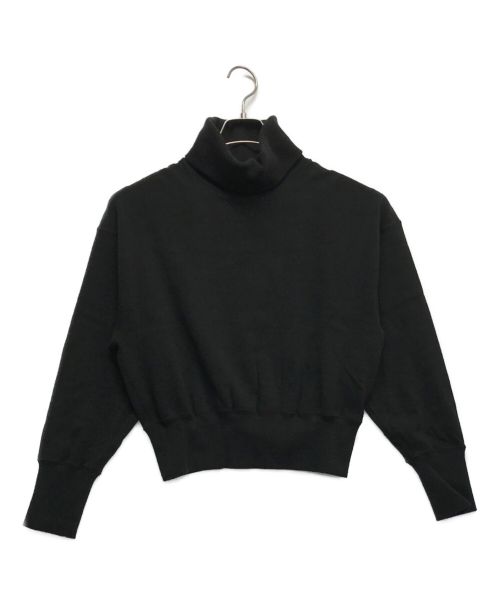 UNFIL（アンフィル）unfil (アンフィル) ストレッチローシルクタートルネックプルオーバー ブラック サイズ:1の古着・服飾アイテム