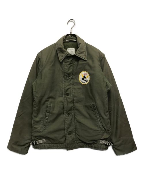 US NAVY（ユーエスネイビー）US NAVY (ユーエス ネイビー) デッキミリタリージャケット グリーン サイズ:S（34-36）の古着・服飾アイテム